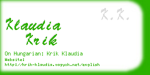 klaudia krik business card